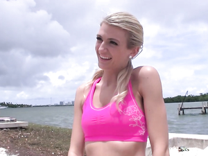 Bendy Blonde Enjoys Sucking This Guys Hard Pecker