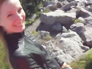 Outdoor Blowjob And A Hot Doggy Style In POV