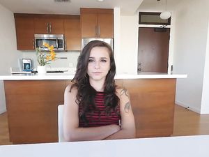 19-Year-Old Lapdancer Named Kharlie Gags On A Big Fat Cock