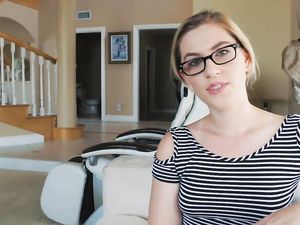 Stepsister Nikki Gives a Blowjob & Takes a Pull Out Cumshot. POV.